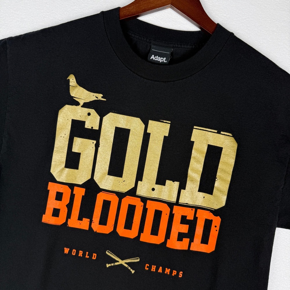 Adapt. Gold Blooded San Francisco 49ers T-Shirt Mens Medium Black Short Sleeve